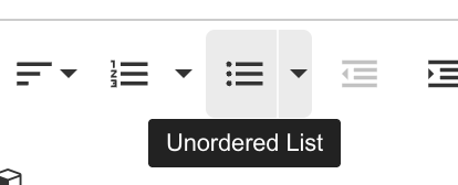 An icon of a list. Each entry in the list starts with a dot.